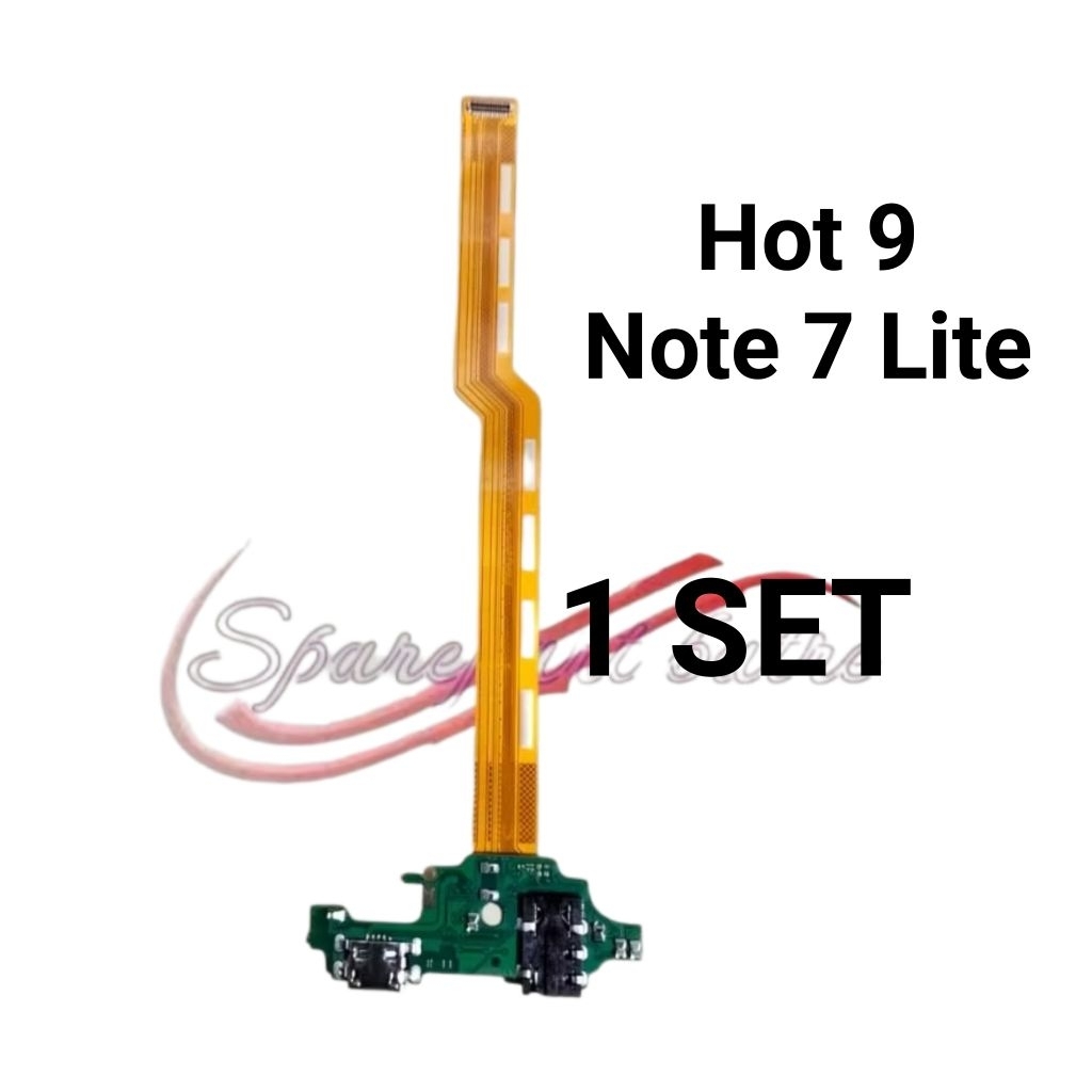 Flexible charger Konektor Cas Infinix Hot 9 / Note 7 Lite Fullset Plus IC Konektor Charger Papan Cas