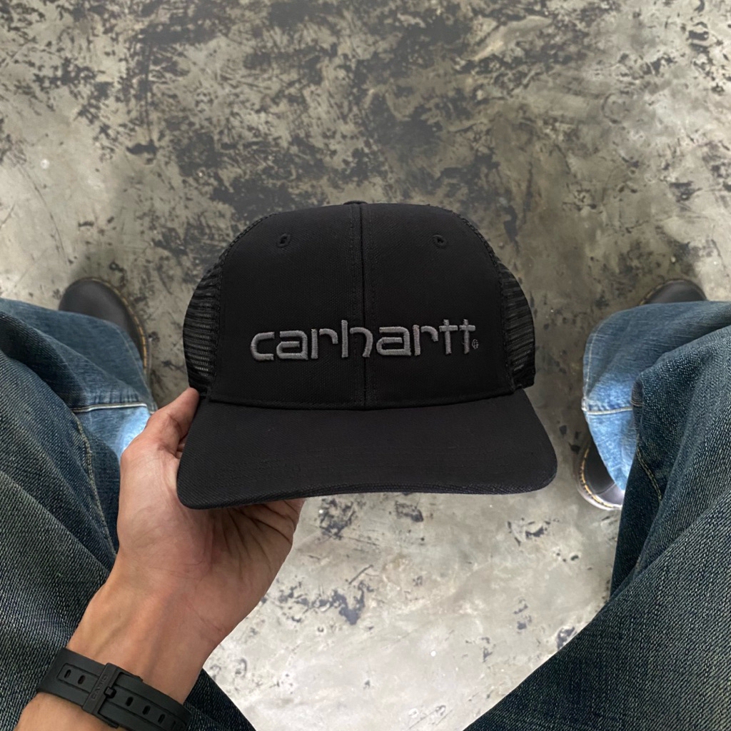 CARHARTT CANVAS BLACK TRUCKER HAT
