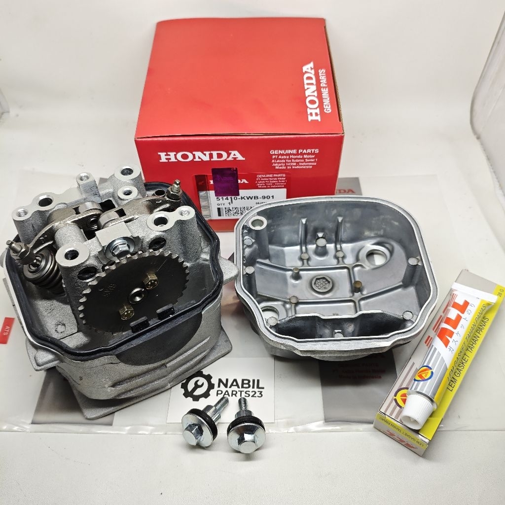 BLOK HEAD KWW/KWB + LEM  BLOK HEAD PALA BABI MESIN HONDA BLADE 110 LAMA REVO ABSOLUTE LAMA ORI
