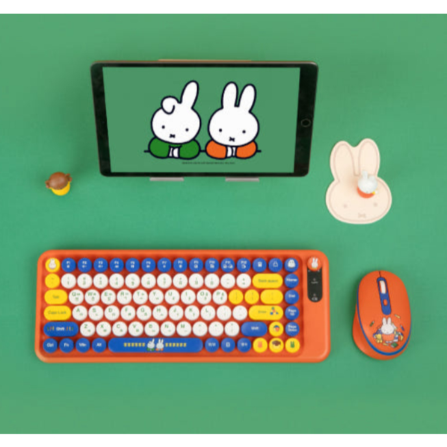 Miffy Wireless Multi-Pairing Keyboard Mouse Combo Set