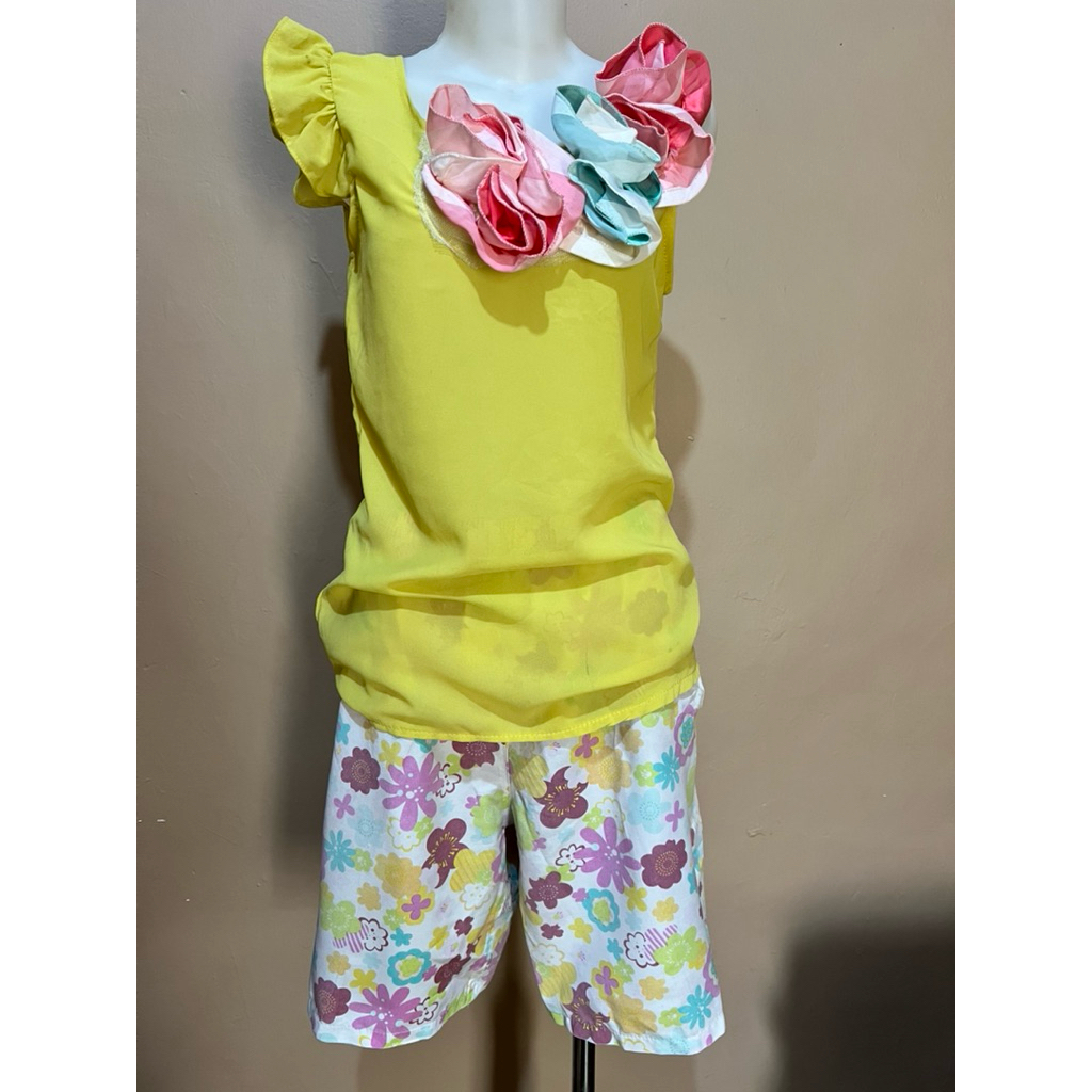 outer inner blouse sifon floral (free celpen santai) preloved