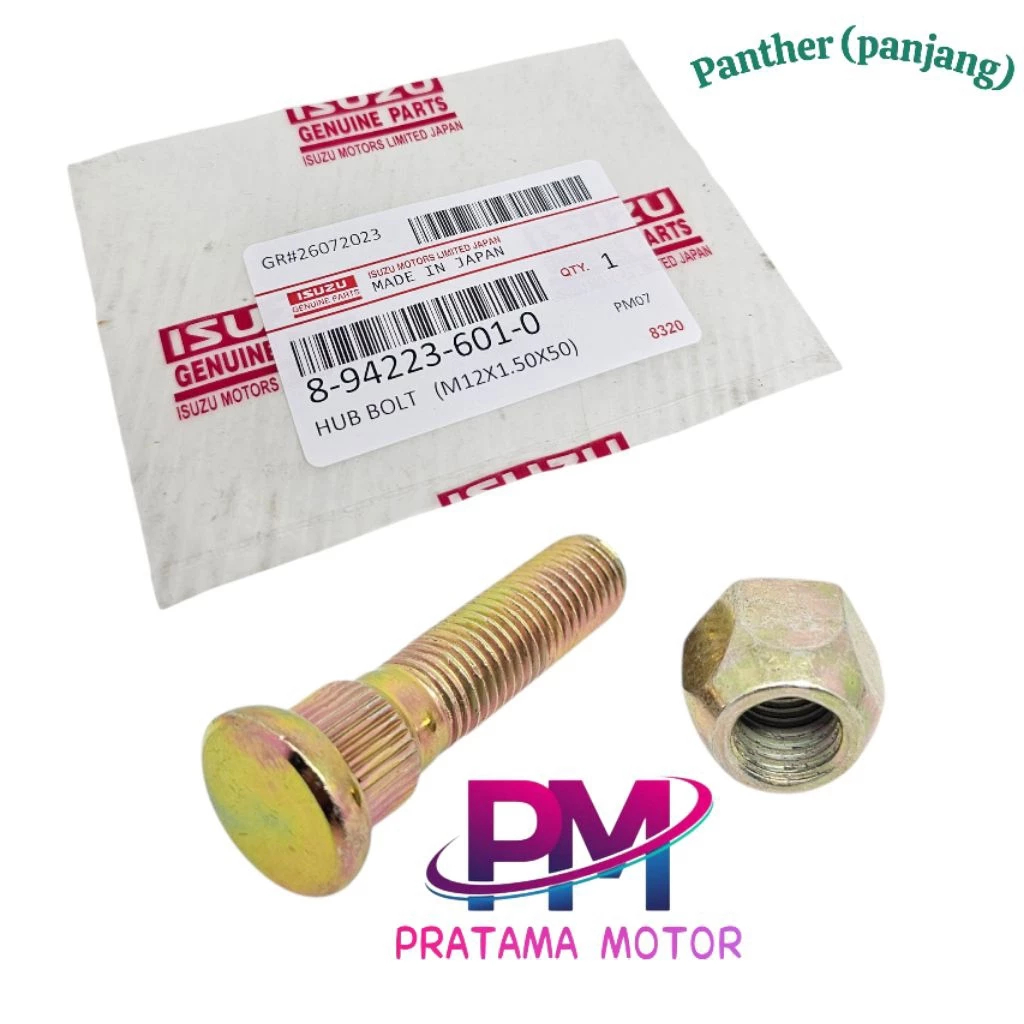BAUT RODA / HUB BOLT + MUR ISUZU PANTHER 2.3 2.5 KOTAK TOURING PANTER ORIGINAL