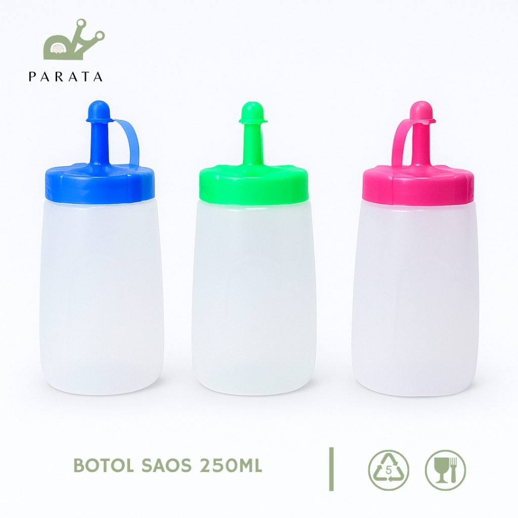 PARATA Botol Saos Saus 250ml Kecap Mayonnaise Wadah Penyimpanan Plastik