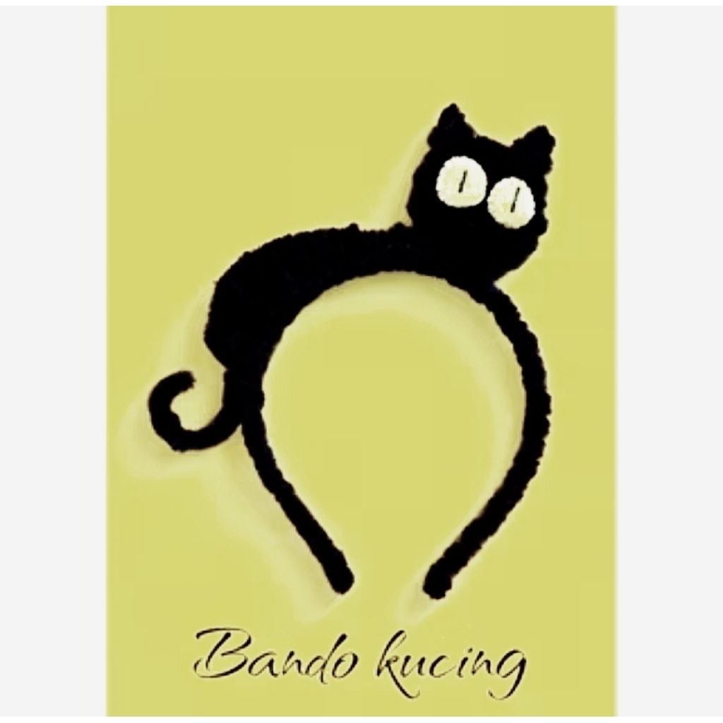 Bando Cosplay | Bando Lucu Motif Kucing | Bando Kawat Bulu