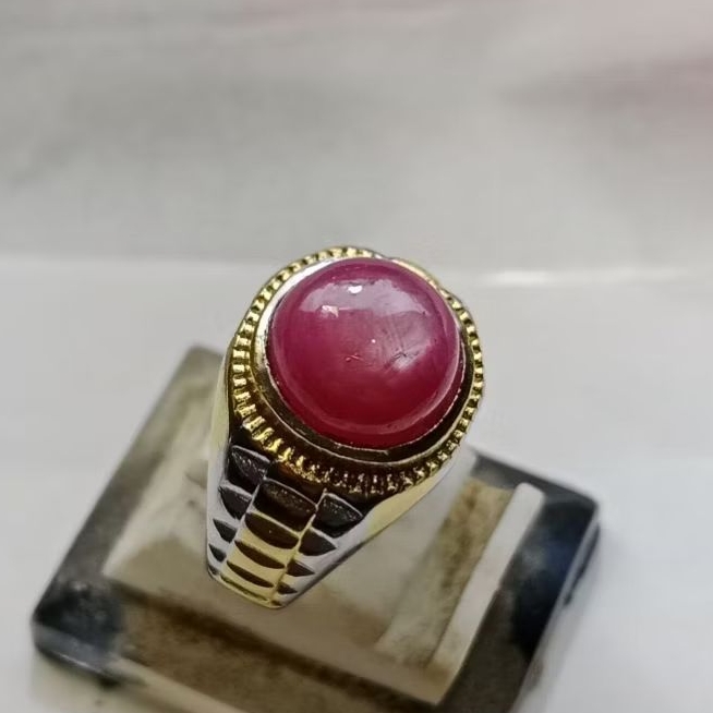 Cincin batu ruby ring titanium