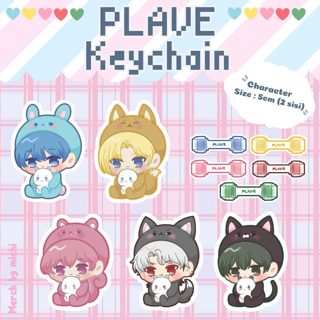 keychain gantungan kunci akrilik boy group Plave kpop Yejun Noah Bamby Eunho Hamin Asterum FanMerch 