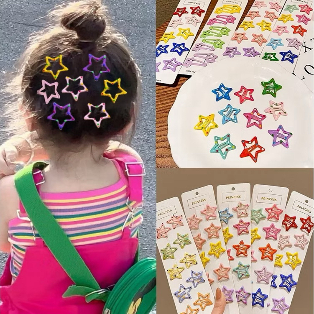 (5PCS)Jepit Rambut Bentuk Bintang 5PCS Hair Clips Bintang Aksesoris Rambut Wanita Pin Rambut Bintang