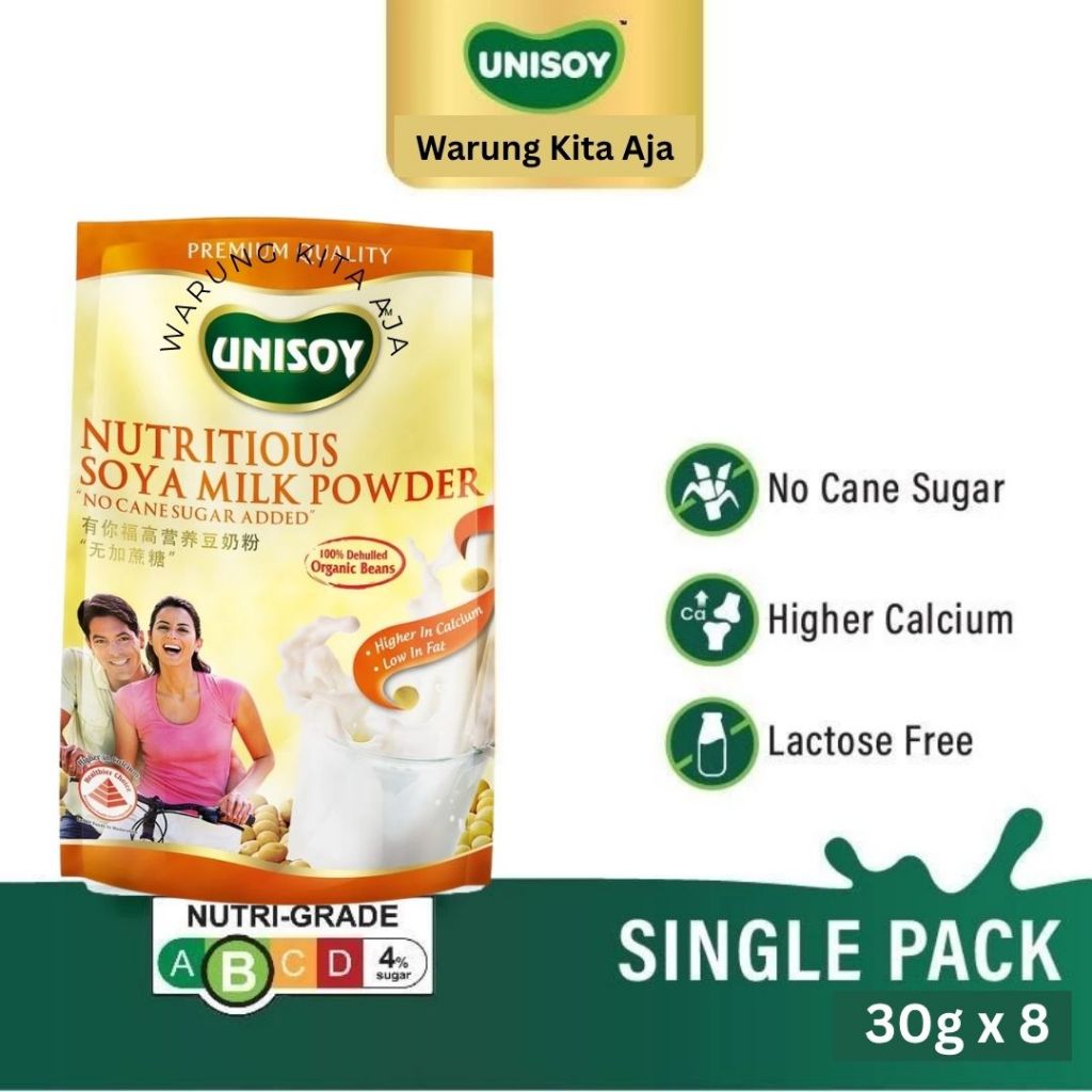 Unisoy Nutritious Soya Milk Powder No Cane Sugar Added Susu Kedelai Unisoy No Cane Sugar