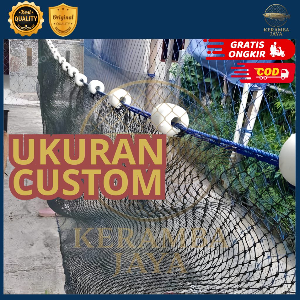 COD - JARING IKAN CUSTOM HARGA PER METER KASA HIJAU WARING RK BAHAN PE D9 WARING RK SUPER
