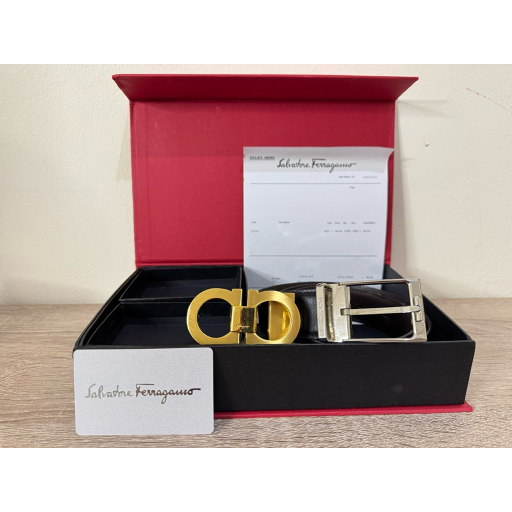 Preloved Ikat Pinggang SF Aksesoris Pria Sabuk Salvatore Ferragamo Belt Mirror