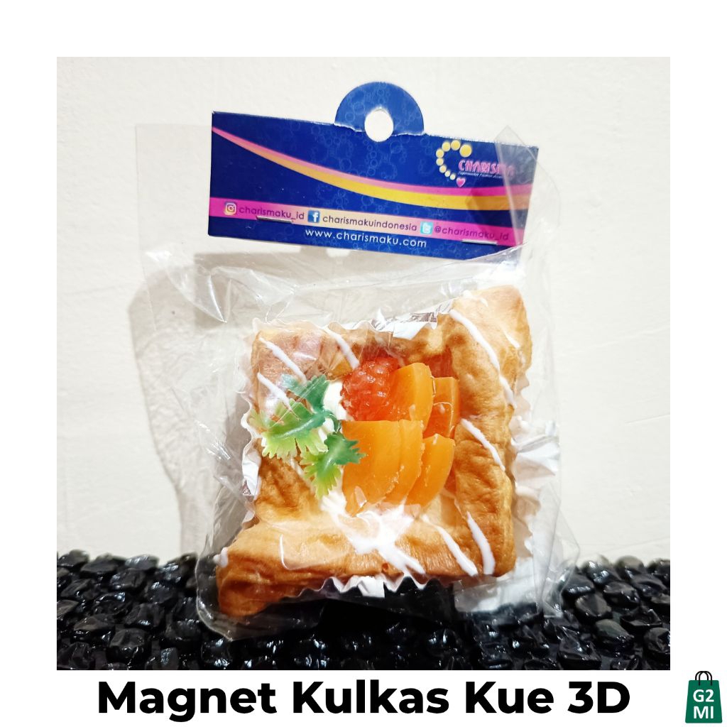 Kue Replika Cake Pajangan Kulkas Tempel Palsu Squishy Lentur Lembut Coklat Simulasi Model Fake Slice