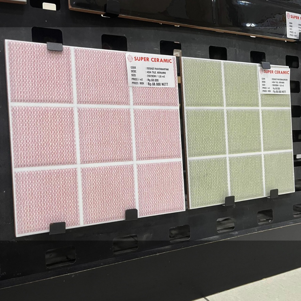 ASIA TILE 25x25 Keramik Lantai Kasar - RAVENNA PINK / RAVENNA GREEN / RAVENNA BLUE