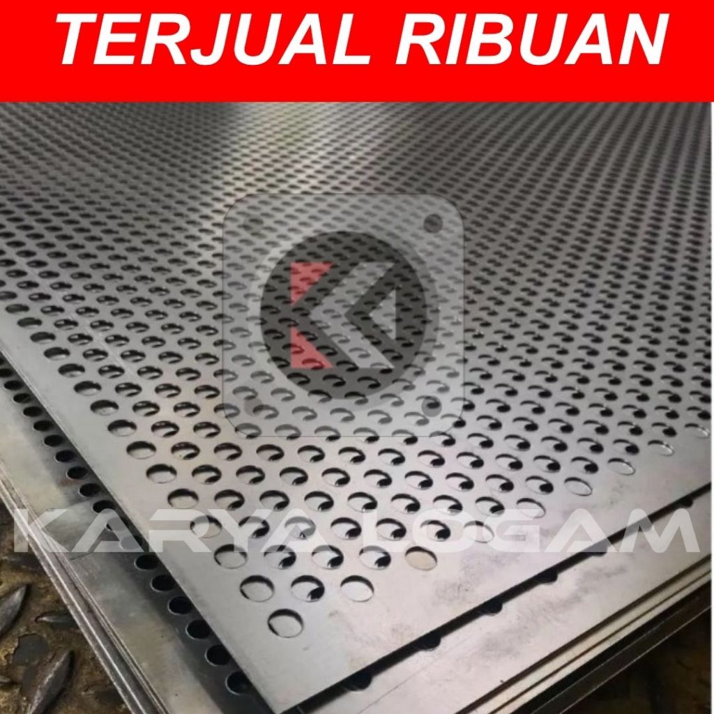 Plat Lubang Besi / Perforated 1mm x 1.2 M x 2.4 M x dia. lubang 2 - 12 mm