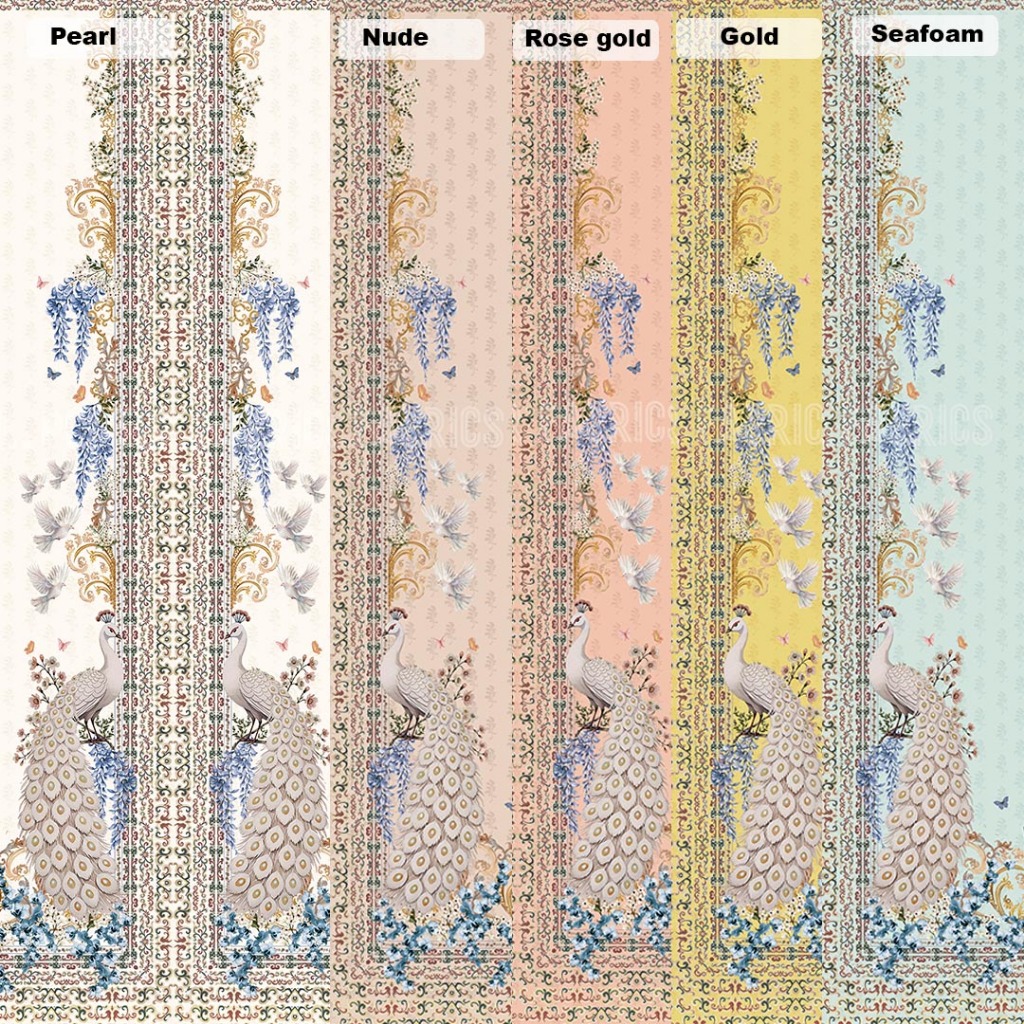 Kain Cheongsam Motif Jewel Garden - satin bridal/ Kain Print/kain lamaran/ kain sangjit