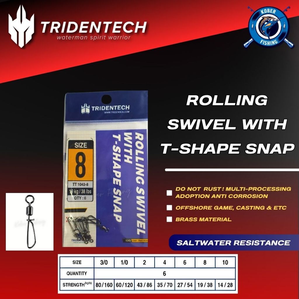 KILI KILI SNAP / ROLLING SWIVEL WITH T-SHAPE SNAP TRIDENTECH PENITI PANCING