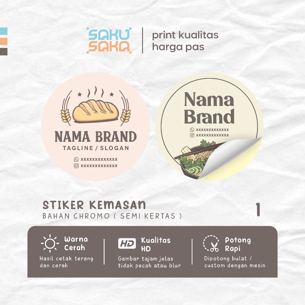 Stiker Label Makanan Stiker Label Logo Sticker Olshop Stiker Makanan Stiker Logo Custom ( LABEL 1 SA