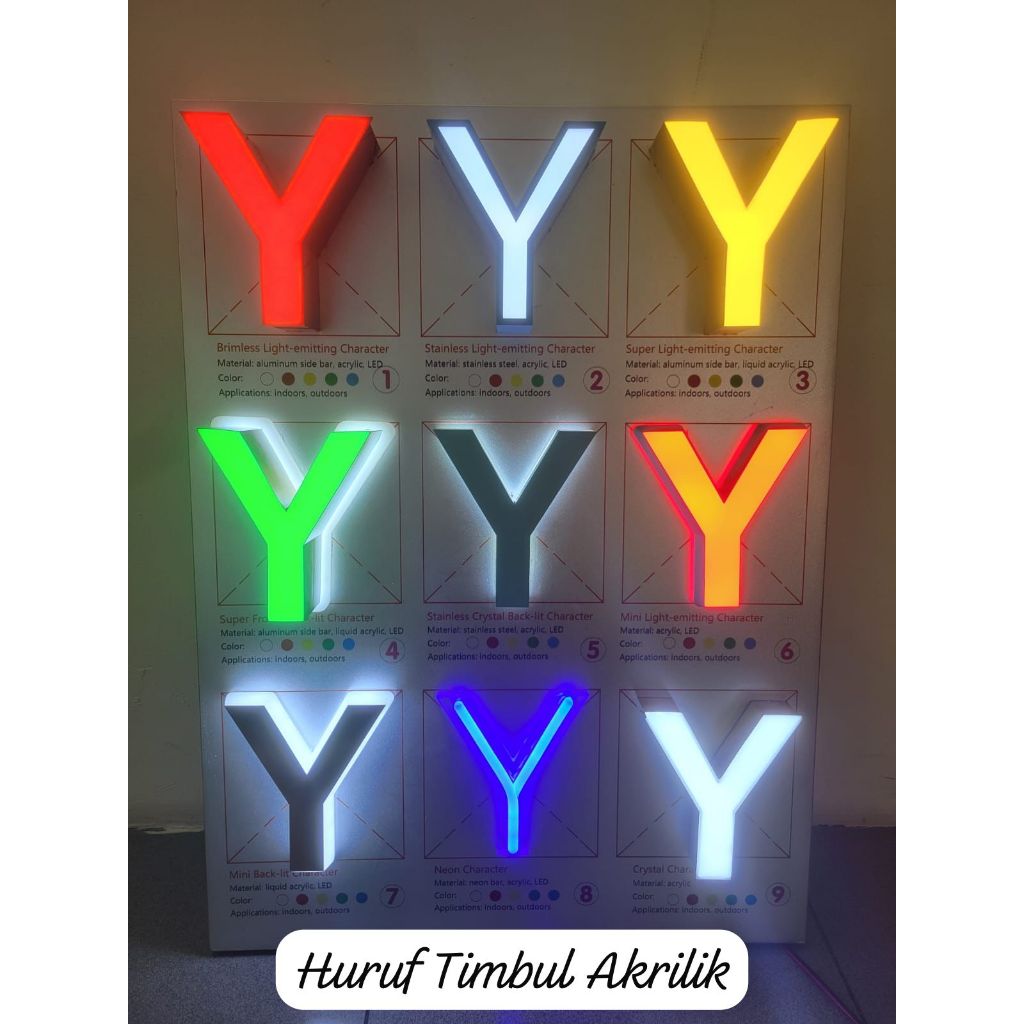 huruf timbul akrilik custom LED