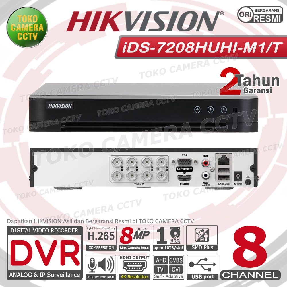 DVR HIKVISION 8 CHANNEL iDS-7208HUHI-M1/T DVR 8CH 5MP 8MP