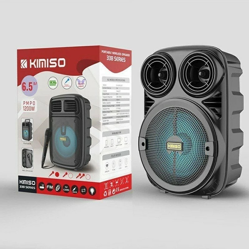 Speaker Bluetooth Portable 6.5 inch Kimiso KMS 3381 plus mic - Speaker Karoke kimiso