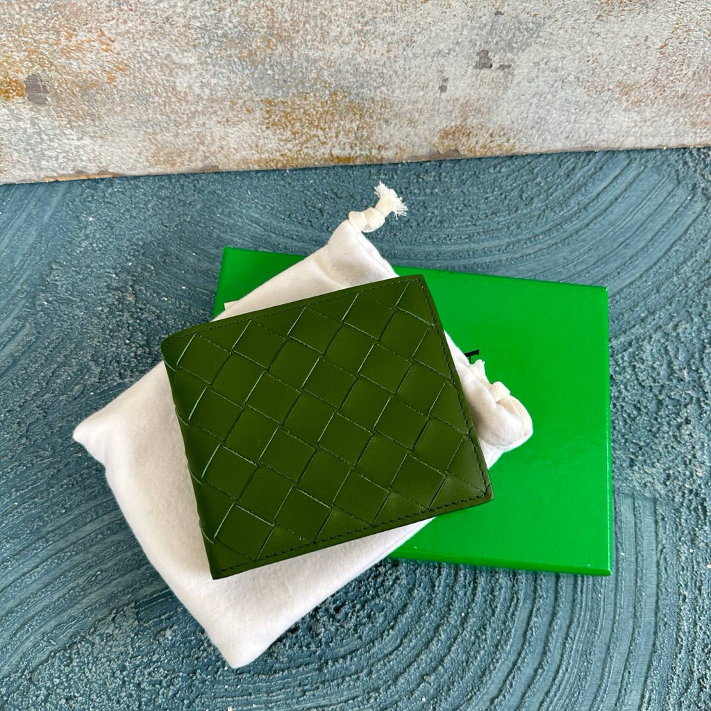 BOTTEGA BIFOLD WALLET POUCH DARK GREEN
