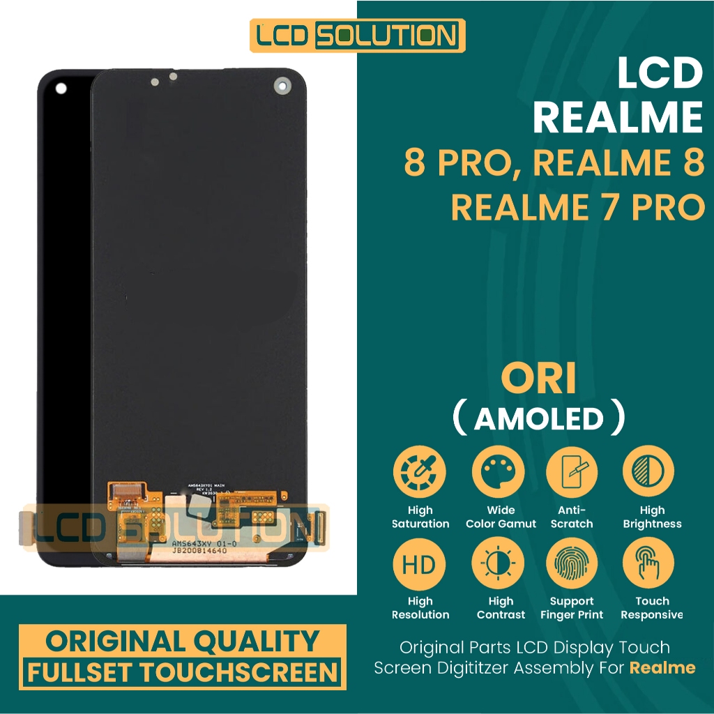 Grosir LCD Realme 8 Pro 4G / Realme 8 / Realme 7 pro - Finger Print Fullset Touchscreen (ANTI PECAH)