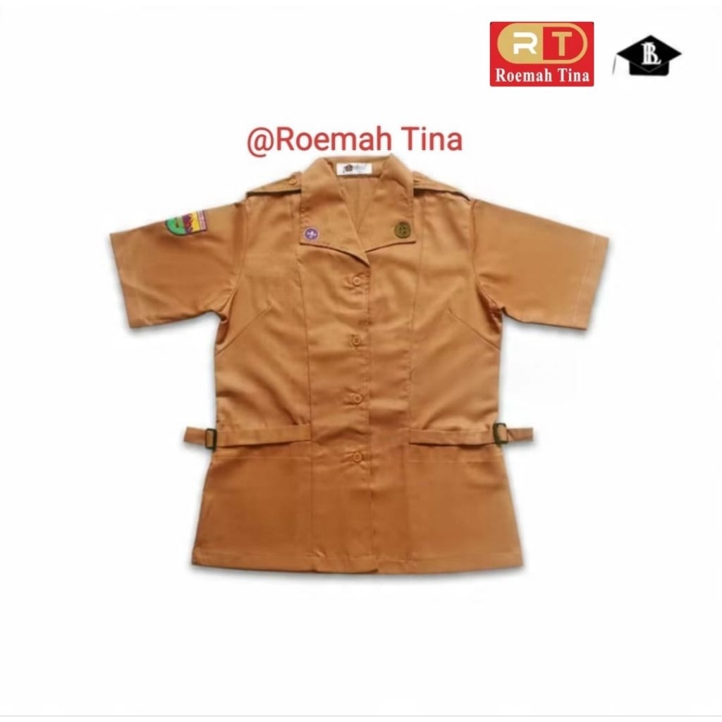 BENLY Baju Pramuka SMA Perempuan Lengan Pendek / Seragam Pramuka SMA