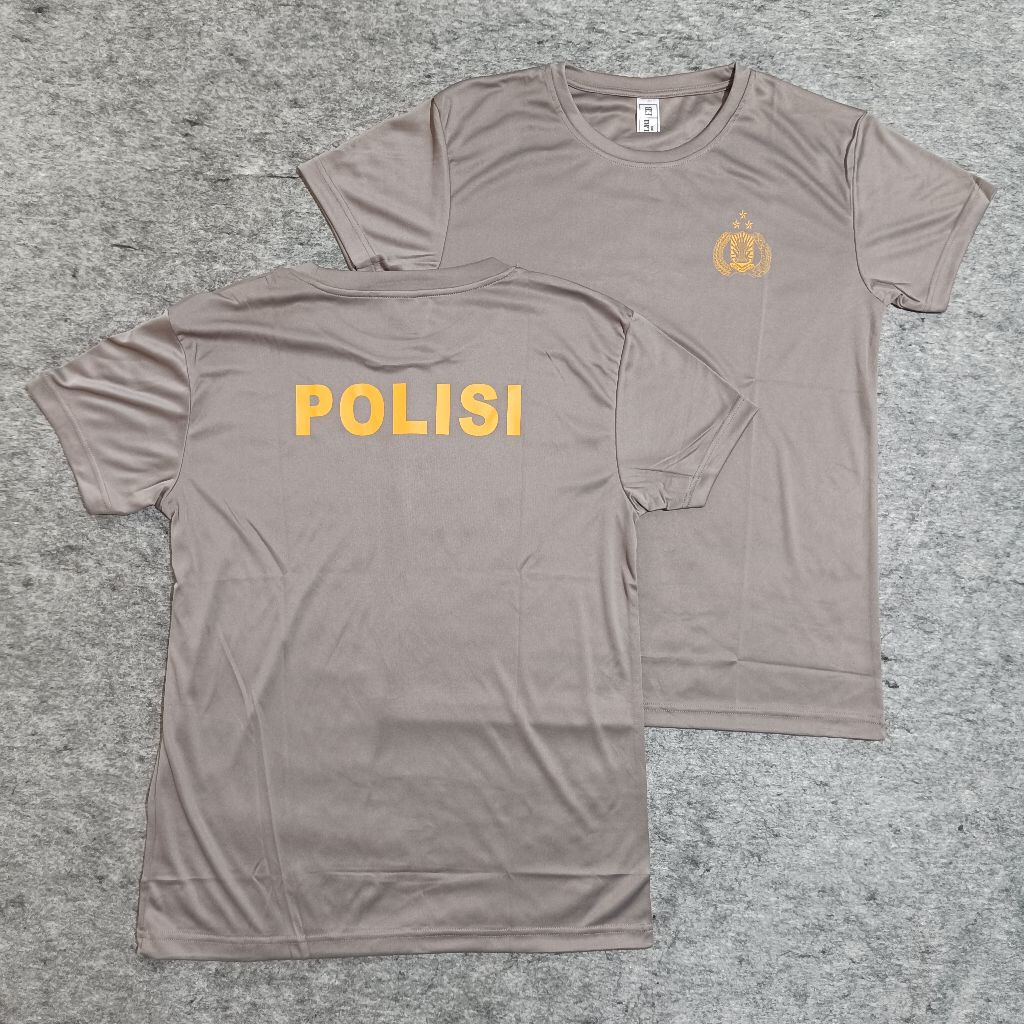 Kaos Coklat Polisi Jatah 2021 Bahan Jersey / Kaos Coklat Polisi / Kaos Polisi