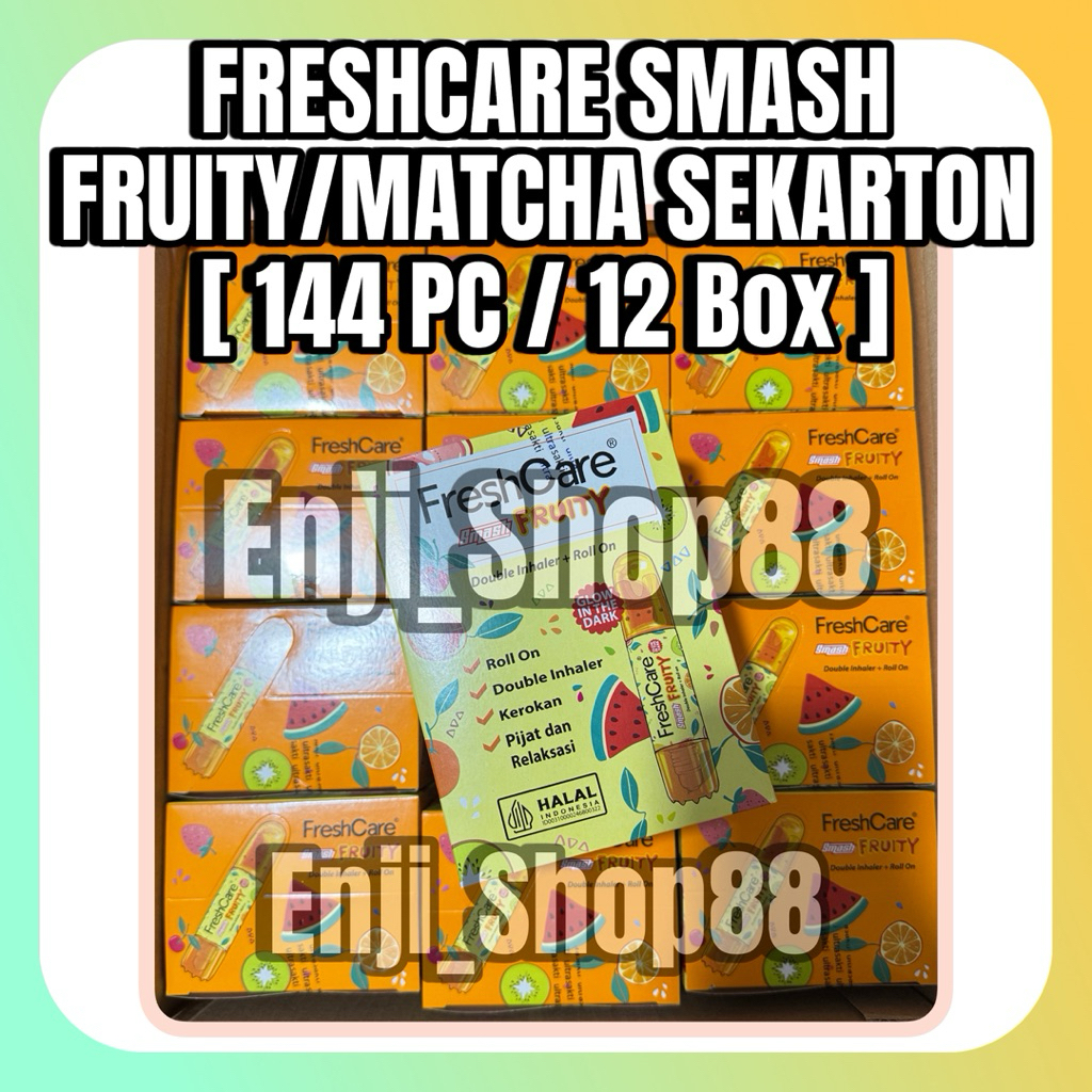 [ SEKARTON 144pcs ] FRESHCARE SMASH FRUITY INHALER FRESHCARE SMASH MATCHA INHALER