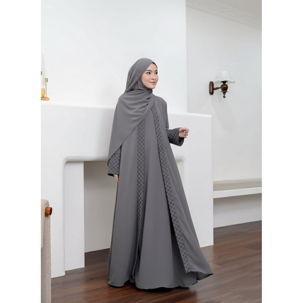 Gamis Lebaran Pesta Muslim Wanita Kekinian Melisa Abaya Mat Ceruty Mat Tile Kotak OotdGaunPolosMewah