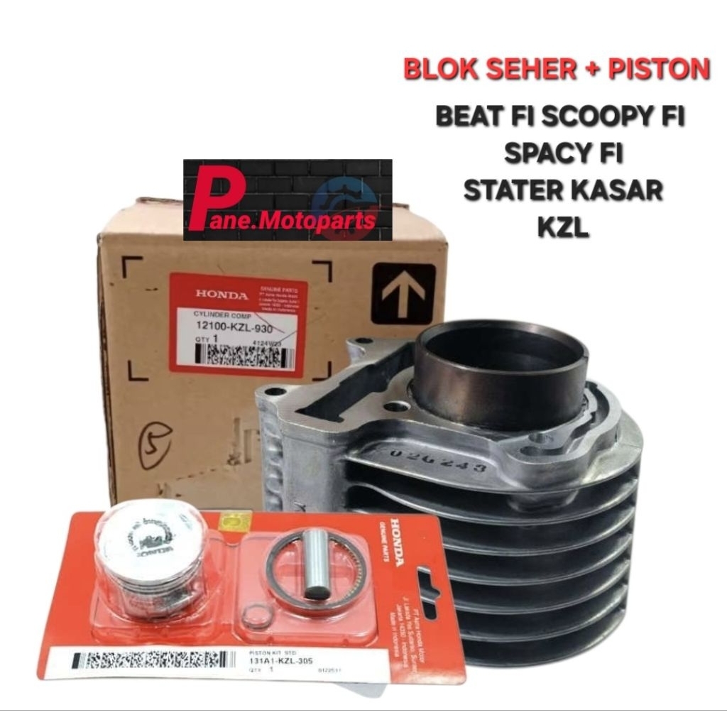 BLOK SEHER PLUS PISTON KIT CYLINDER BLOK SEHER 1SET BEAT FI SCOOPY F1 SPACY FI VARIO 110 FI LED 2012