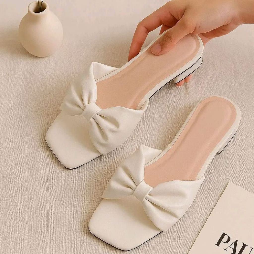 Sandal Heels Wanita Selop pita Simple:Heels Wanita Hak 3cm