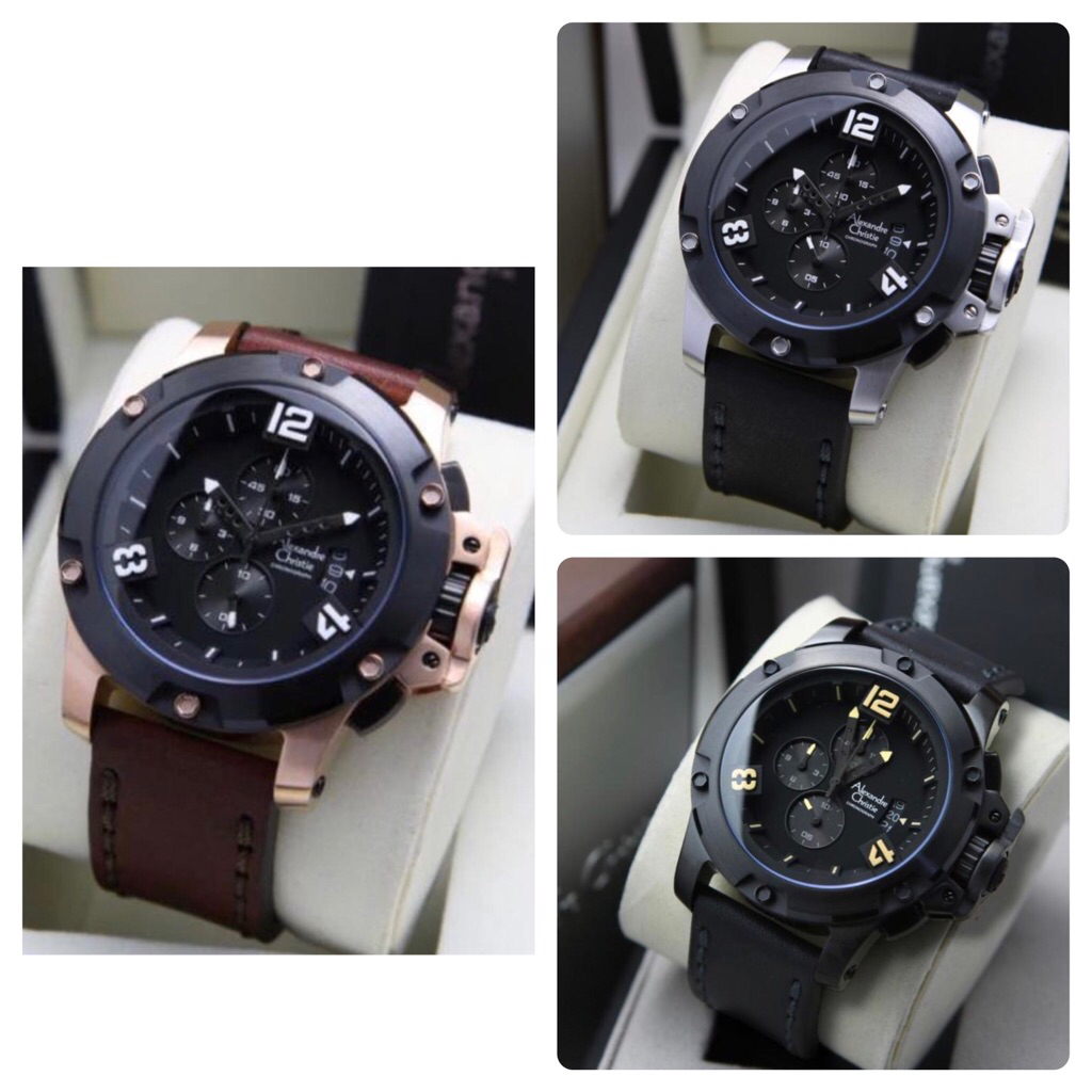 JAM TANGAN PRIA ALEXANDRE CHRISTIE 6295MC / AC 6295 LEATHER [ORIGINAL]