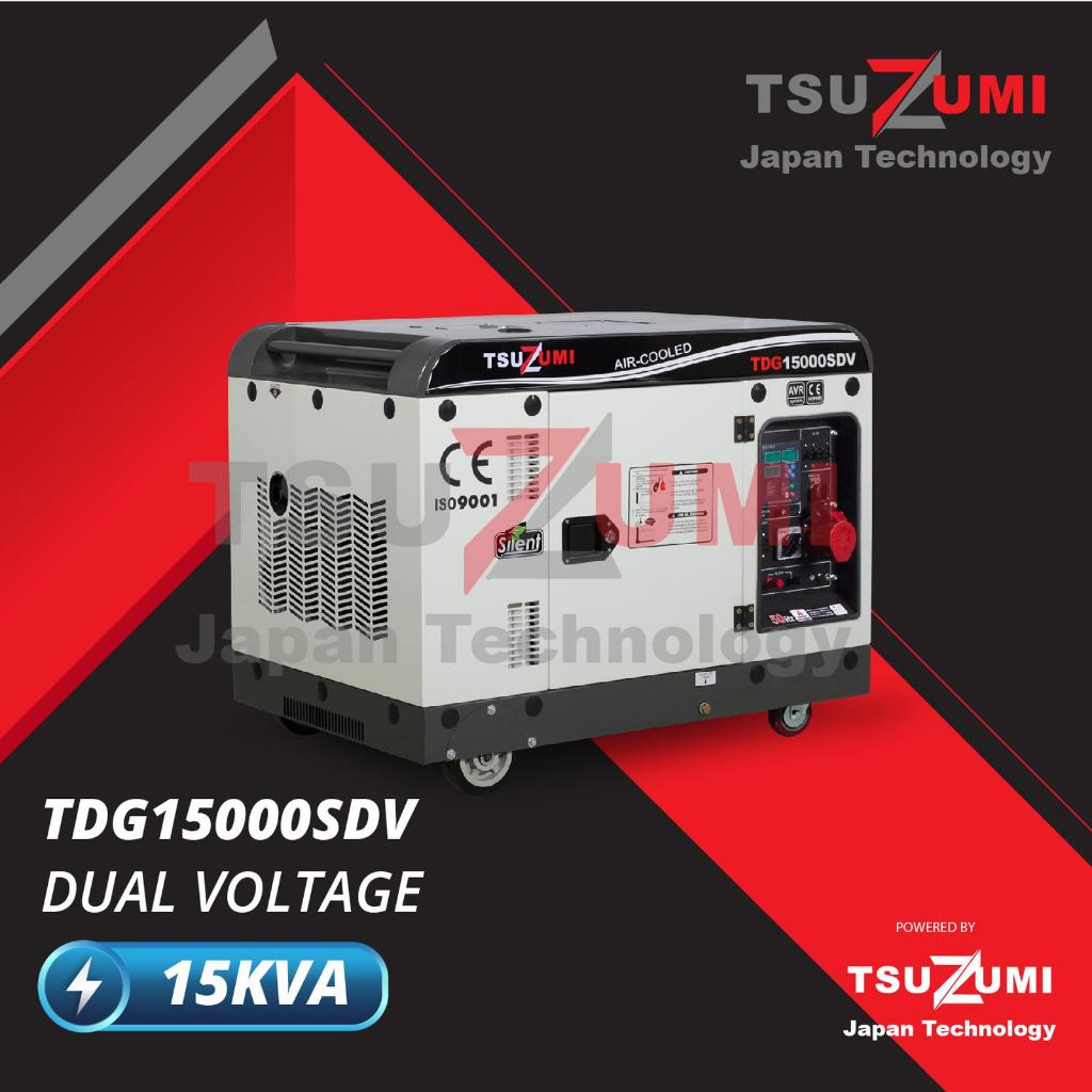 Genset Silent Diesel TDG15000 SDV 2 Phase - Generator Solar 10 KVA 8000 Watt Dual Voltage 1 & 3 Phas