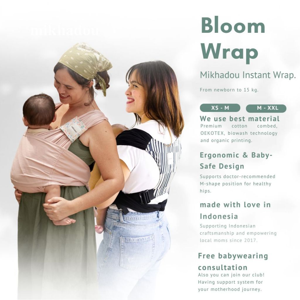 Mikhadou - Bloom Wrap - Instan Wrap - Gendongan Bayi - Baby carrier