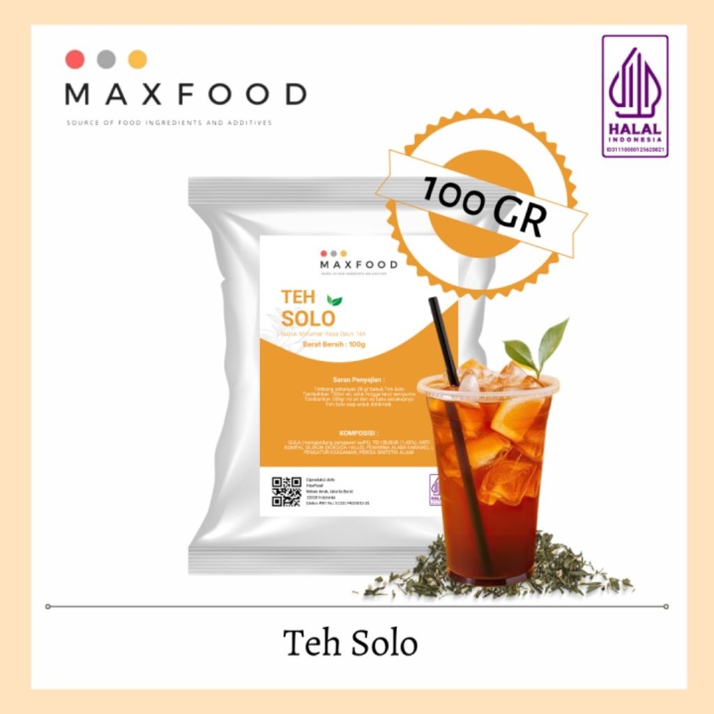 MAXFOOD TEH SOLO Powder 100GR - Bubuk Minuman Teh Original