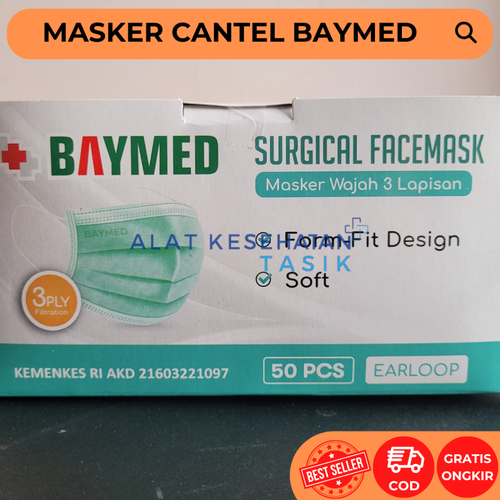 Masker Medis Cantel Baymed / Surgical Mask Earloop Baymed