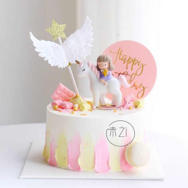 Unicorn Cake Topper Set for Baby Girl Unicorn Figure II Hiasan Kue Baby Girl Unicorn