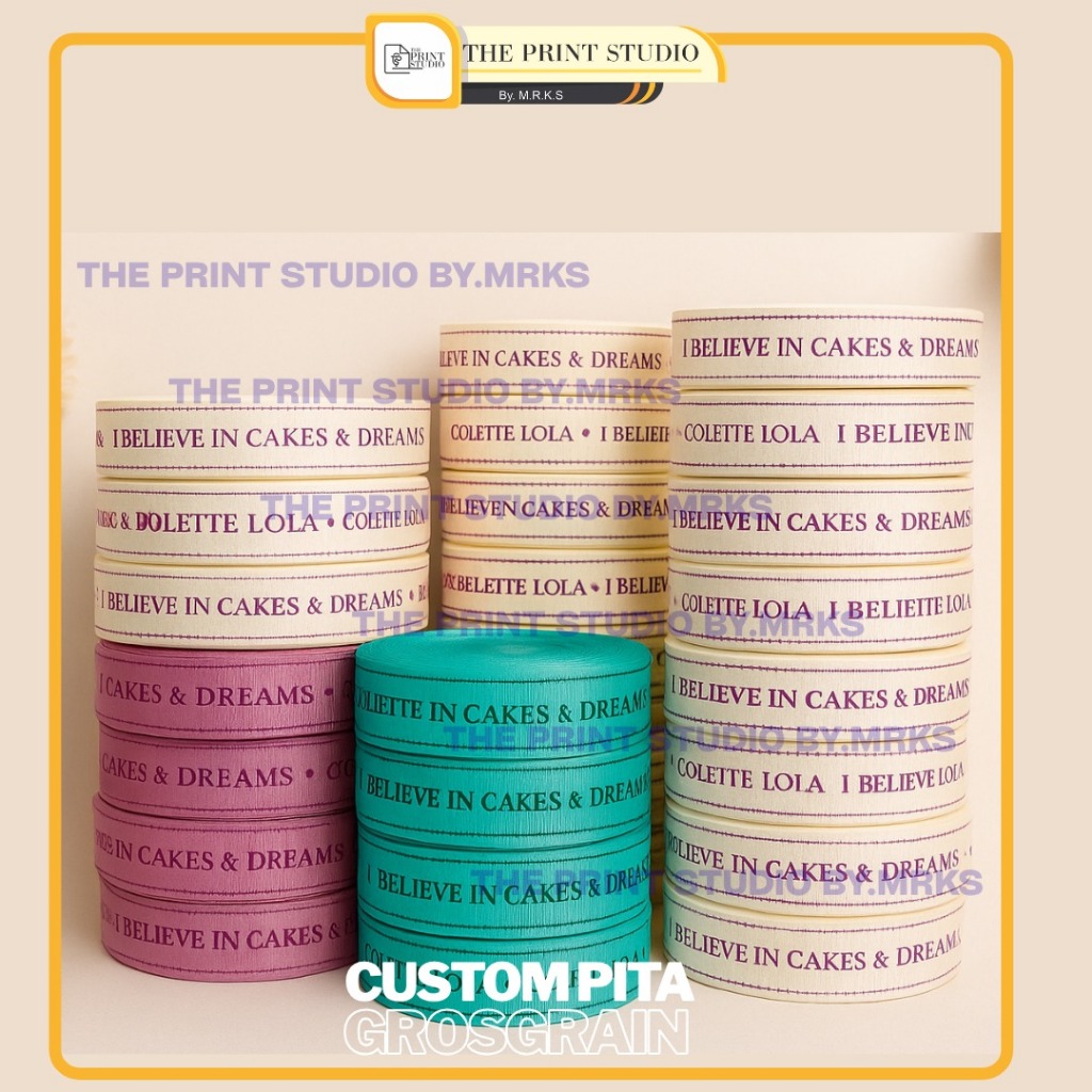 3-5 HARI - pita garis custom - tali kado - grosgrain custom