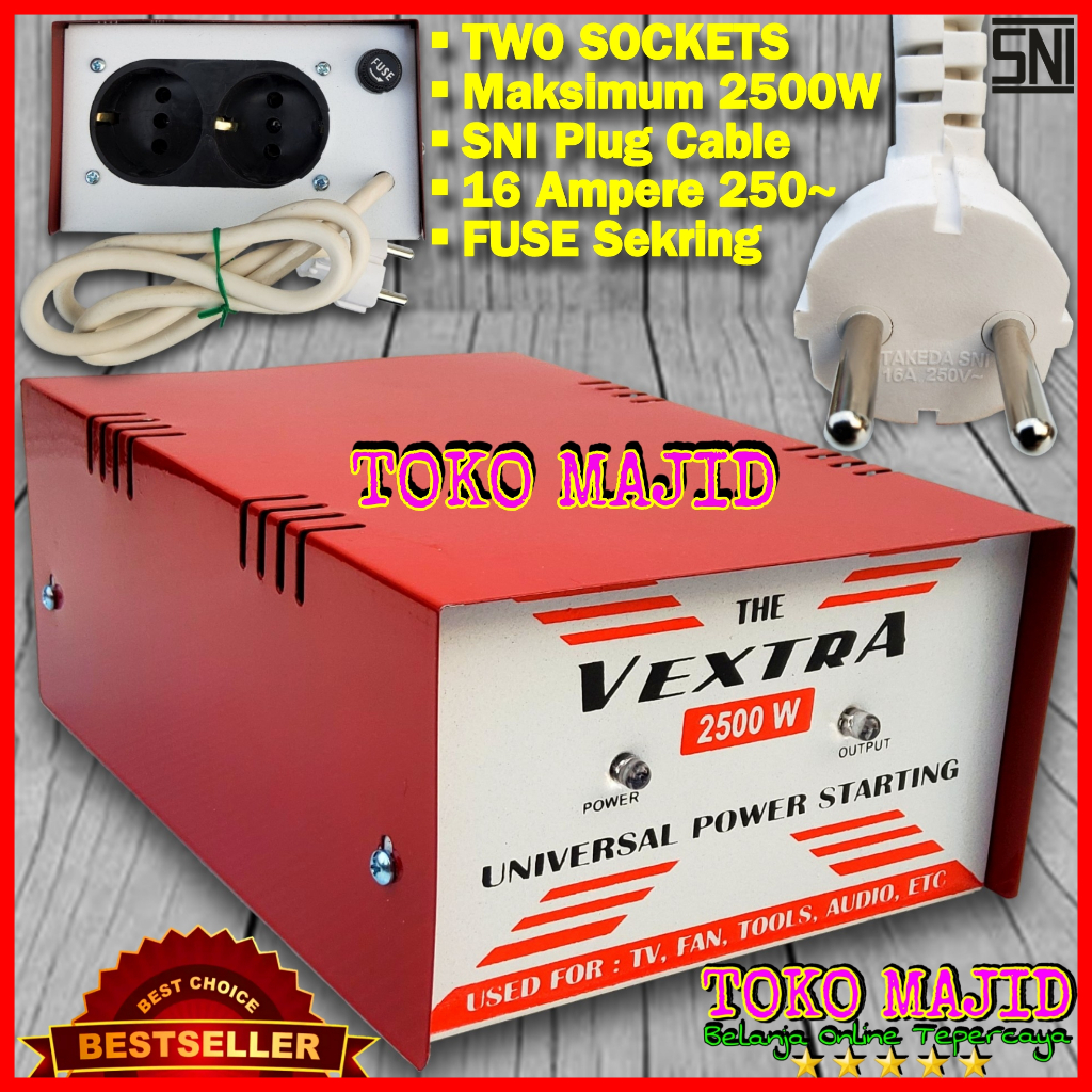 The VEXTRA 2500W Auto Start Inverator Dua Alat Elektronik Penghemat Listrik Body Besi Power Saving F