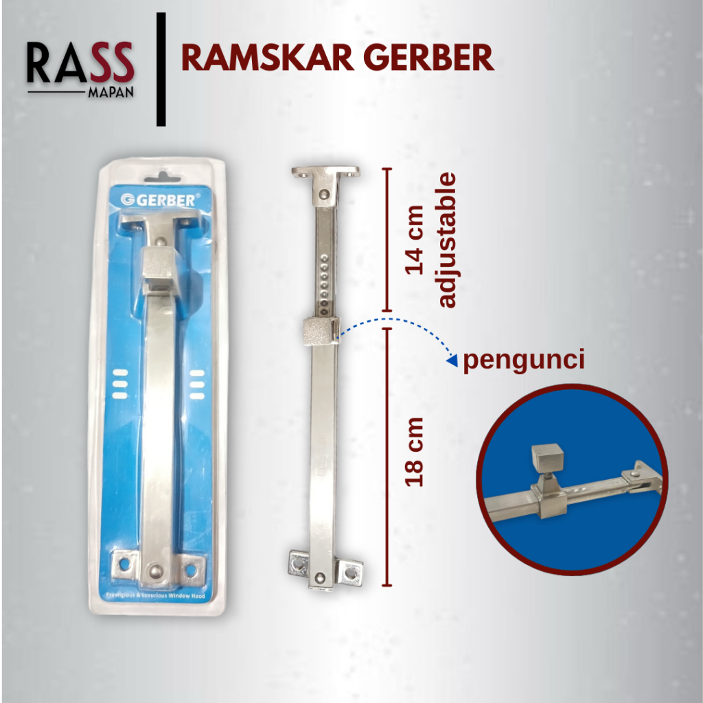 Ramskar Lamskar Engsel Hak Angin Jendela SS Stainless Steel Muller