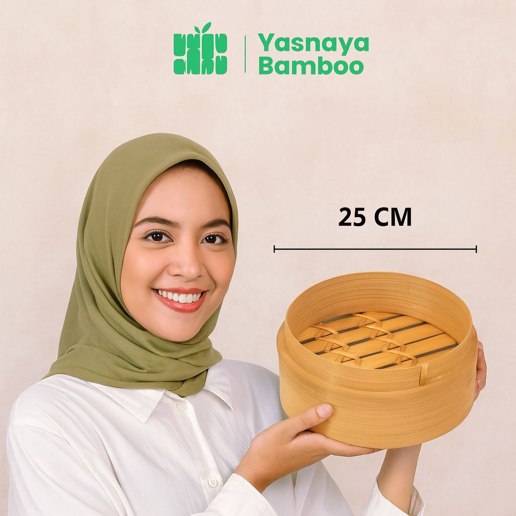 Klakat Bambu 25 cm – Tempat Kukus Dimsum / Bakpao / Nasi - Tahan Panas dan Ramah Lingkungan