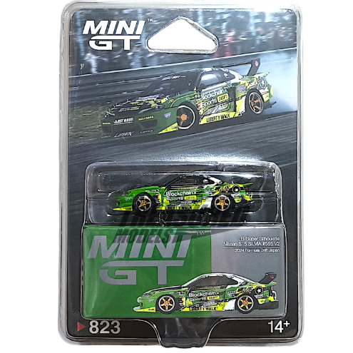 MINI GT 823 BLISTER Nissan LB-Super Silhouette S15 SILVIA #555 V2 2024 Formula Drift Japan MGT00823B