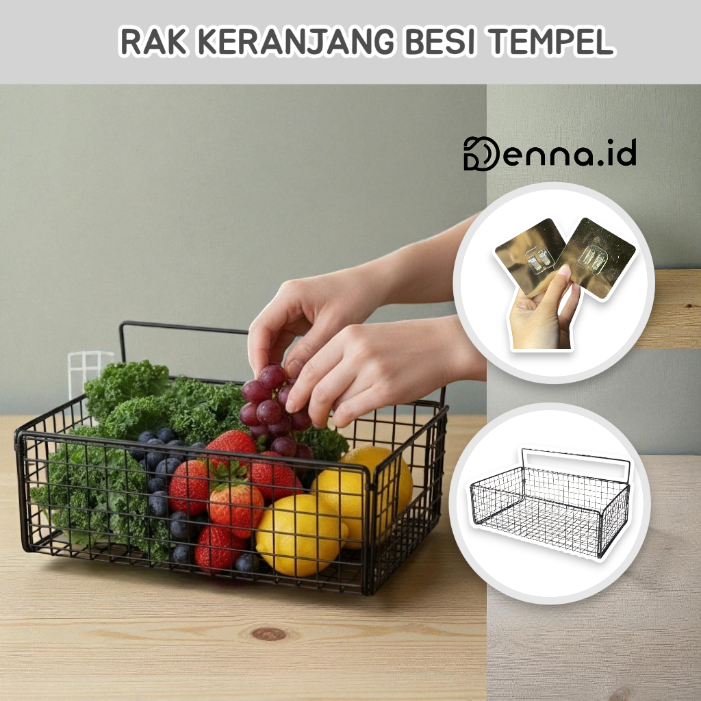 Keranjang Kawat Besi Tempel Dinding / Rak Keranjang Besi Tempel Dinding / RAK KERANJANG BESI TEMPEL 