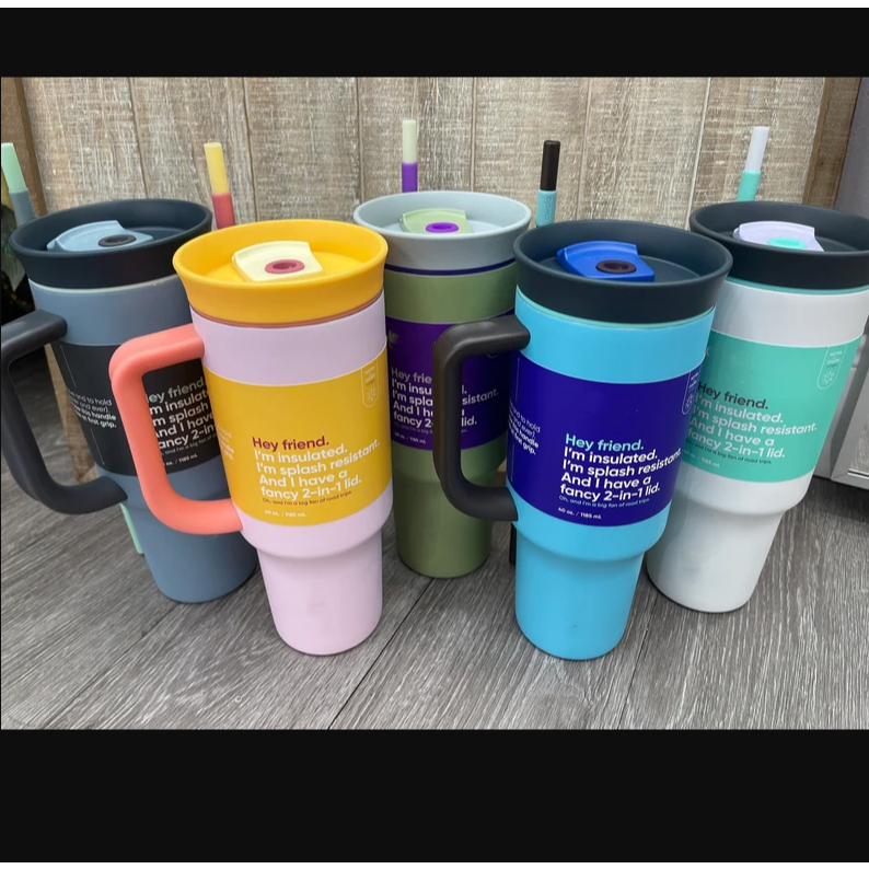 TUMBLER STANLES JUMBO GAGANG PREMIUM TERMOS KOPI STAINLESS STEEL SEDOTAN KAPASITAS 1200M