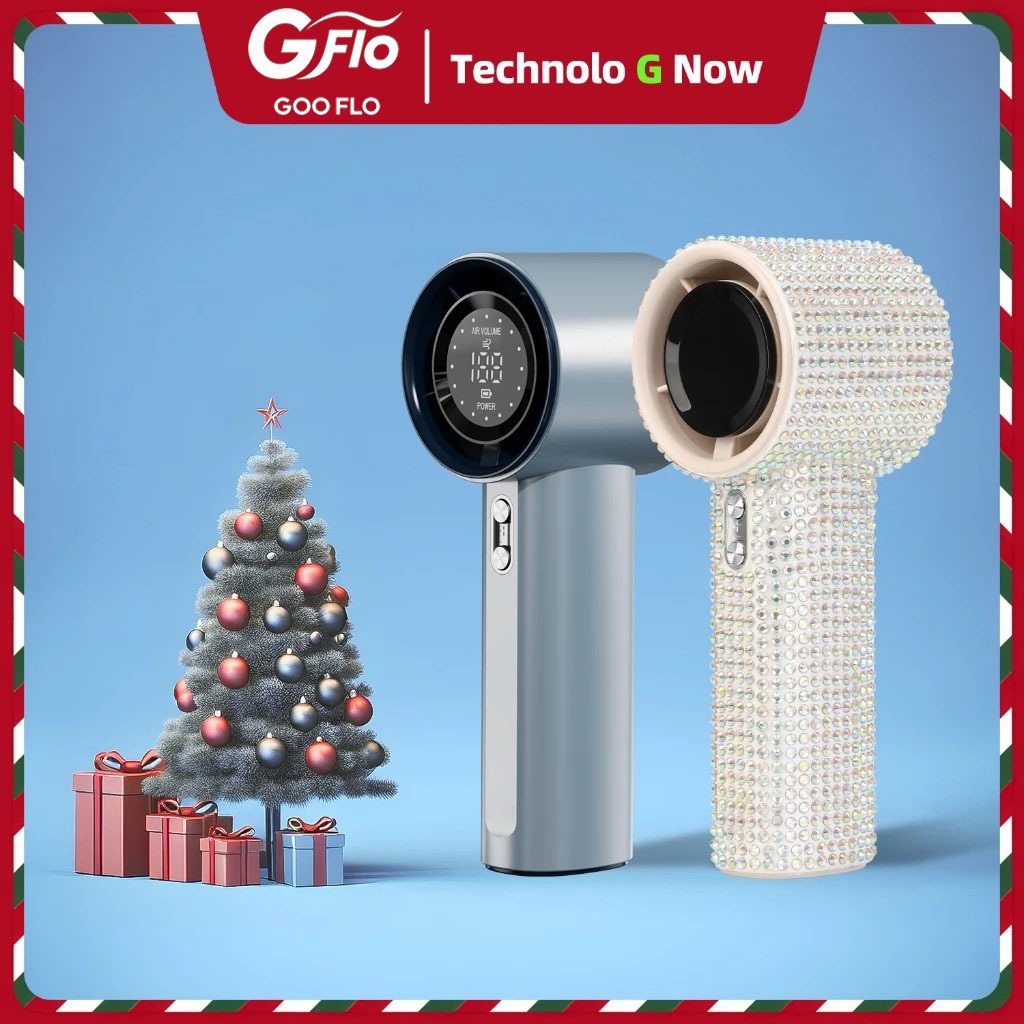 Preloved Kipas Goojodoq Silikon Case Segel 100 Gear Wind Speed Kipas Mini Angin Digital Display Adju