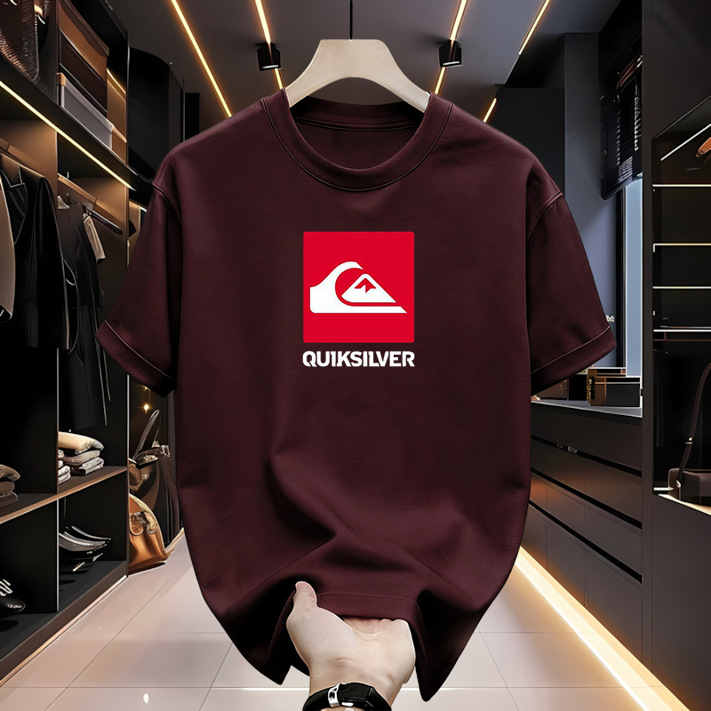 Quiksilver Kaos Pria Original Cotton Premium Graphic Surfing Lengan Pendek