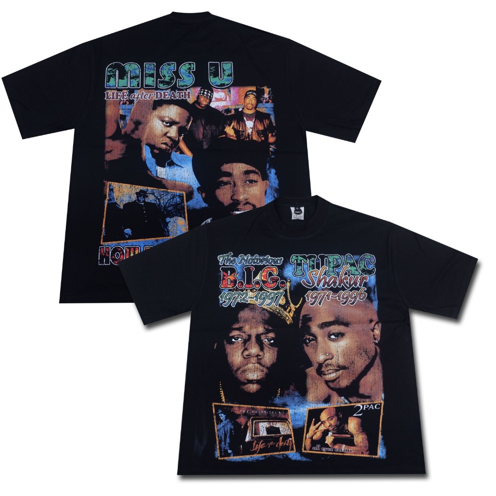 BIG OVERSIZE T-SHIRT KAOS BIGGIE X TUPAC YHBOOTLEG