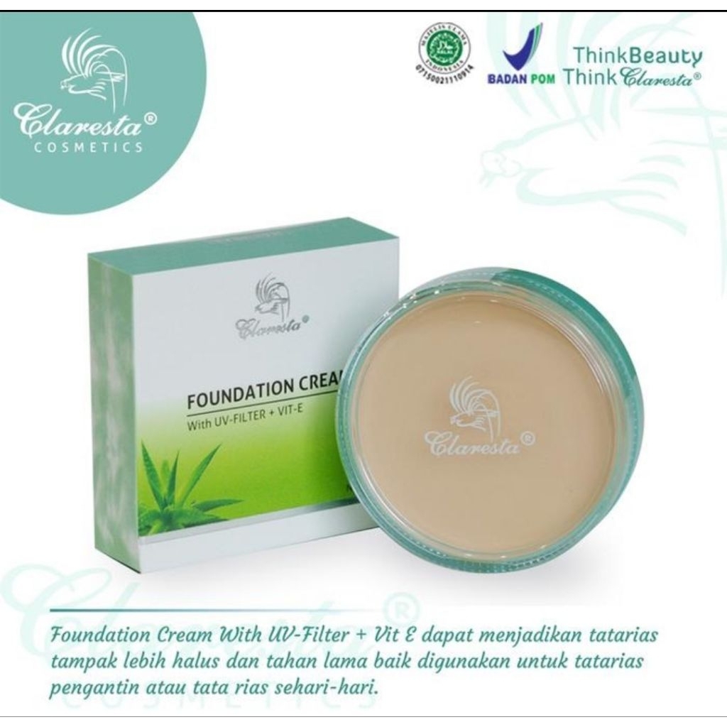 Claresta Foundation Cream Kontol Minyak Tahan Lama.Original/Bpom