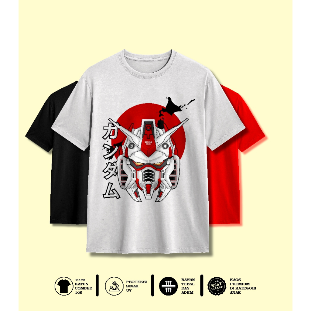 InSKY – Kaos Anak Premium Cotton Combed 30s | T-Shirt Robot Jepang Mecha Style Desain Keren