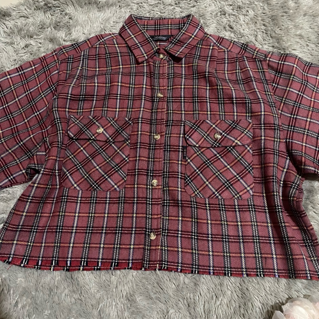 Kemeja crop flannel